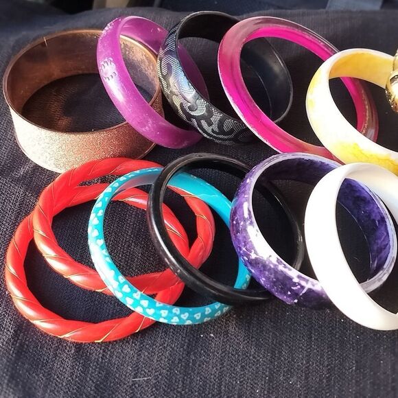 Lot Of 16 Different Unique Bangle Bracelets - Picture 6 of 14